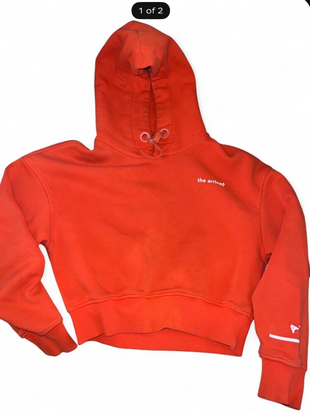 The Arrivals Women's Cropped Hoodie in Bright Orange